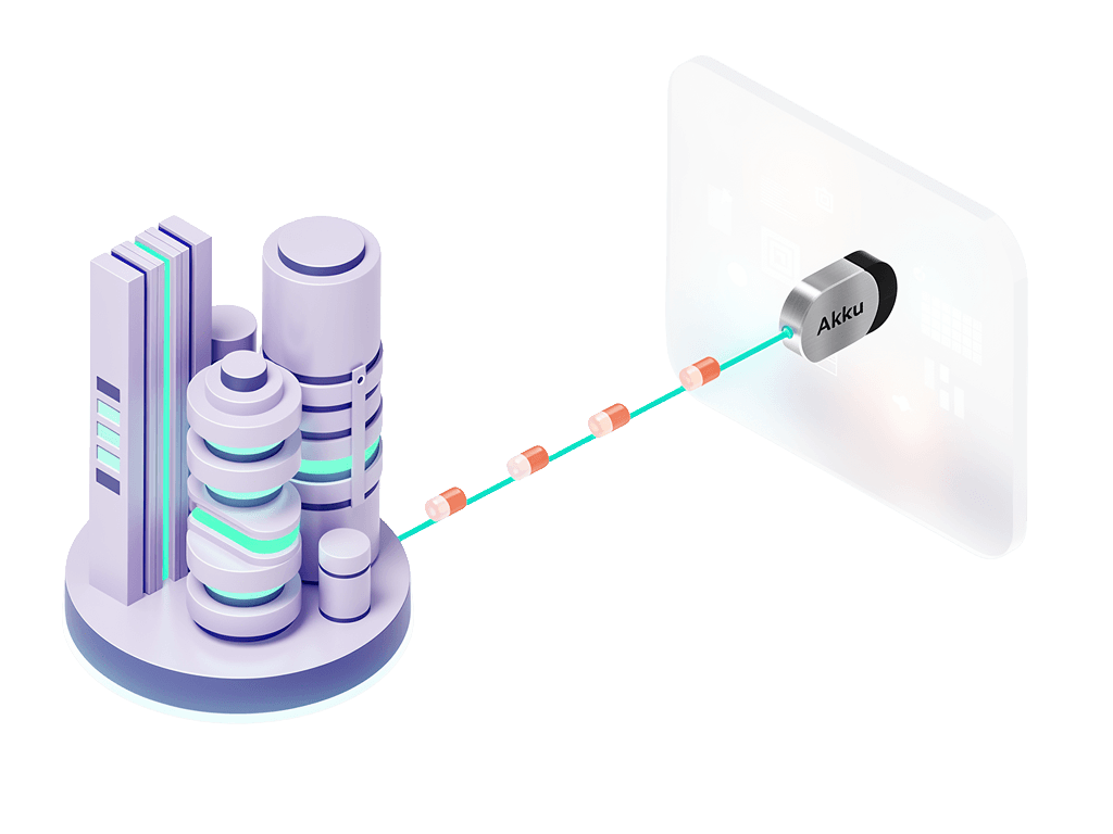 Akku agent architecture for isolated networks