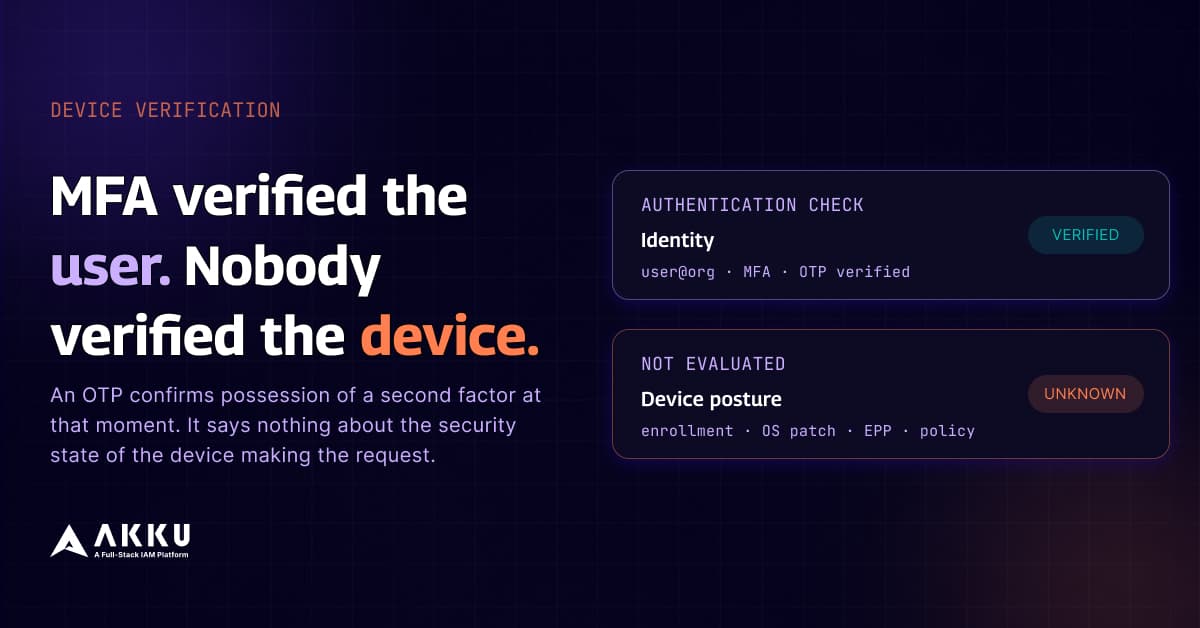MFA Verified the User. Nobody Verified the Device.