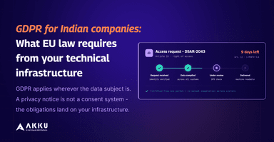 GDPR for Indian Companies: What EU Data Protection Law Requires From Your Technical Infrastructure