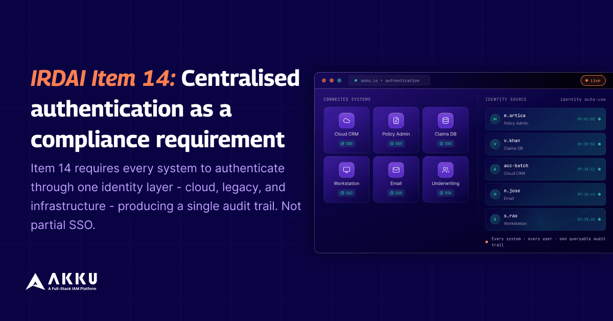 IRDAI Item 14: Centralised Authentication as a Compliance Requirement